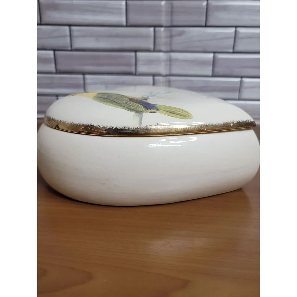 Large Heart Shaped Porcelain Trinket Box